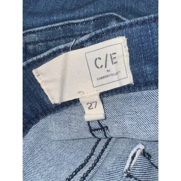 CE Current Elliott Bootcut Blue Jeans Flared Denim Sz 27 Dark Wash Y2K High Rise - Picture 5 of 8